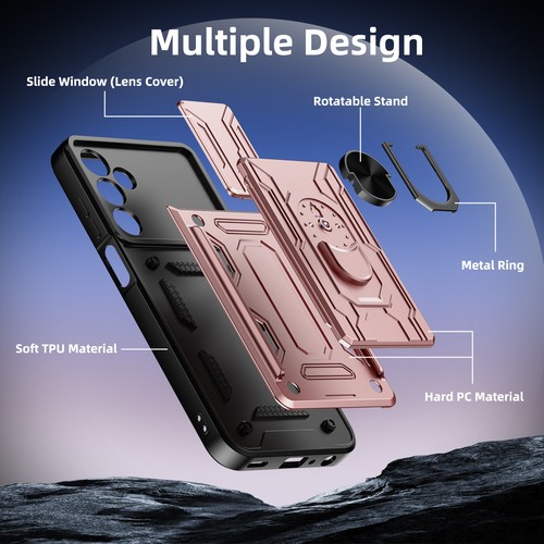 For Samsung Galaxy A15 A25 A55 5G Ring Case Camera Slide Stand Armor Cover - Picture 60 of 66