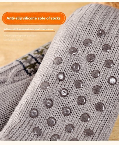 Fluffy and Warm Non Slip Knitted Slipper Socks for Women and Men Floor Socks - Picture 16 of 22