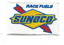 NEW 2 1/2 X 4" WHITE SUNOCO RACE FUELS IRON ON PATCH FREE SHIP