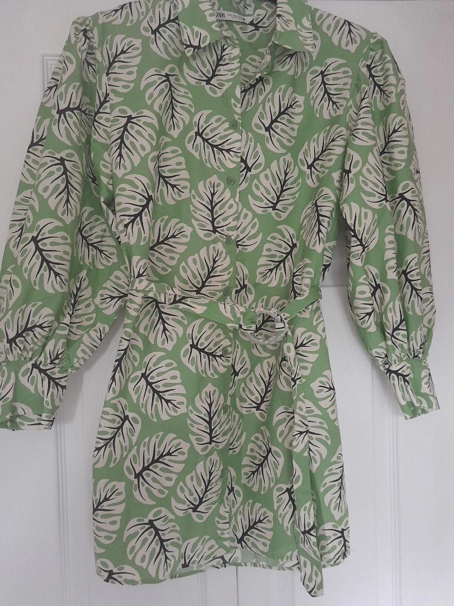 Zara leaf hotsell print dress