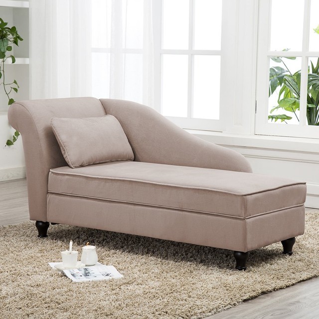 Chaise Lounge Storage Button Tufted Sofa Chair Couch For Bedroom