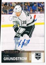 2019-20 OVERTIME GOLD CARL GRUNDSTROM ROOKIE AUTO LOS ANGELES KINGS #56