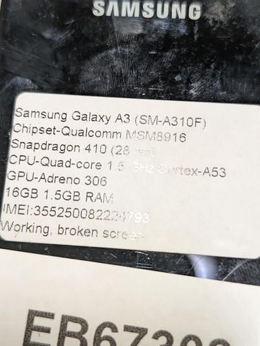 Samsung Galaxy A3 A310F - Working, Used, No Accessories - Picture 3 of 6
