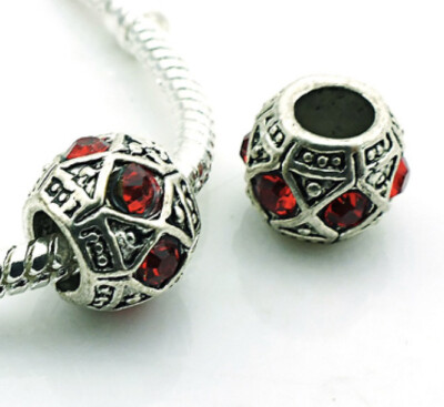  Roter Stein Red  Bettelarmband Charm Beads Anhänger Armband für P..dora  
