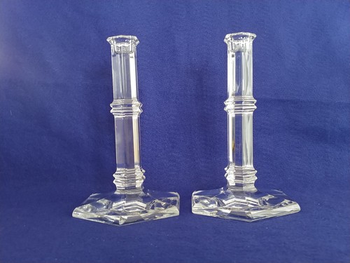 Tiffany & Co 8" Crystal Windham 8" Candlesticks Candle Holder, Set of 2 - Picture 1 of 6