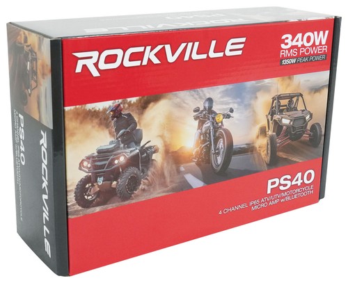 (4) Altavoces Rockville RKL65MBW 6.5" con LED+PS40 Amplificador Bluetooth para ATV/UTV/RZR - Imagen 11 de 12
