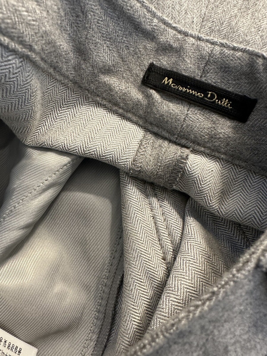 New MASSIMO Dutti Straight Leg Trousers Pants Gray