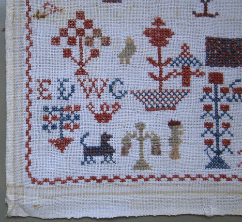 CIRCA 1890 ANTIQUE DUTCH ALPHABET MARKING NEEDLEWORK CROSS STITCH SAMPLER - Picture 4 of 6