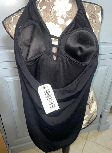 Garnet Hill Swimsuit One Piece Black Size 8 - Picture 2 of 7
