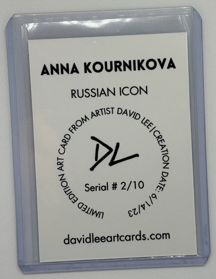 Anna Kournikova Limited Edition Artist Signed “Russian Icon” Trading Card 2/10 - Image 2 of 2