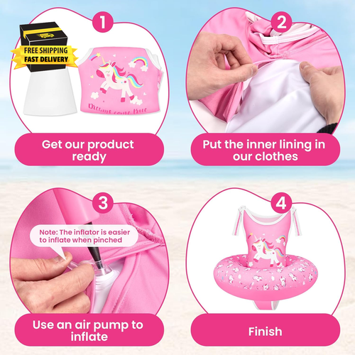 Toddler Swim Vest,Swim Pool Float Jacket for Kids Boys Girls 3-6 Years (29-55Lbs - Picture 4 of 7