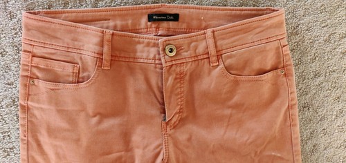 Mossimo Dutti Skinny Fit Pants Zip Ankle Size 6 Orange Pink - Picture 4 of 7