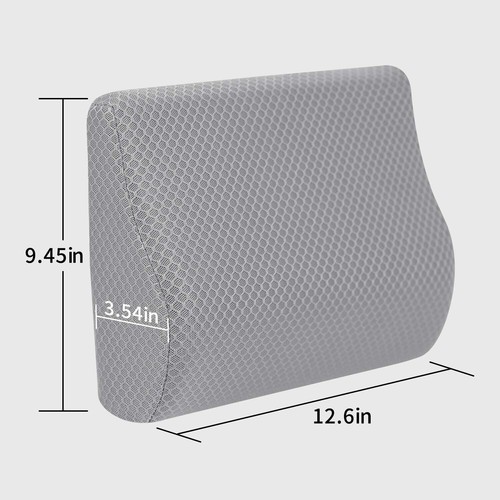 Memory Foam Lumbar Support Pillow - Lower Back Support Cushion for Car Seat - Picture 7 of 10