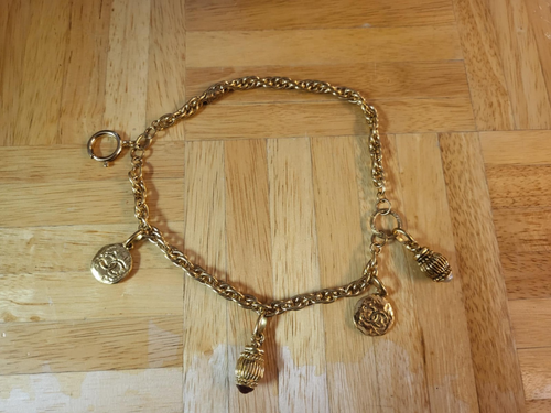 Vintage Chanel Bettelarmband Goldfarben