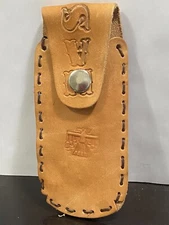 Vintage Leather pocket knife holder for belt 6"