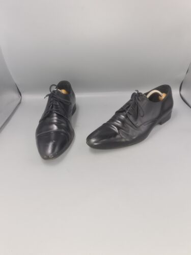 Dolce & Gabbana Black Brogue Shoes UK 10 EU 44 Leather Lace-Up Formal Work Wed