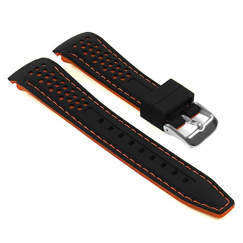Correa de silicona para reloj de carreras de rally perforado de goma con extremos curvos - Imagen 10 de 29