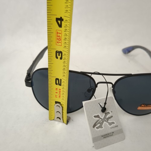 X-Loop UV400 Men's Polarized Aviator Sunglasses Polycarbonate Lens Black NWT - Picture 10 of 15