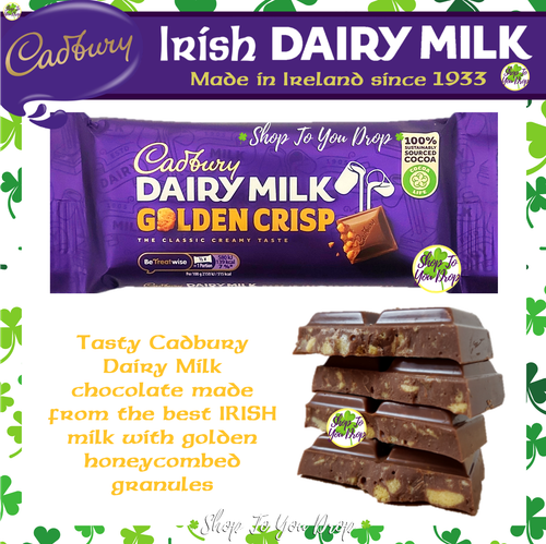 10 IRISH CADBURY GOLDEN CRISP 54g BARS✨FREE POSTAGE✨BB 01/26✨£17.95✨CHEAPEST✨☘️✨ - Picture 2 of 8