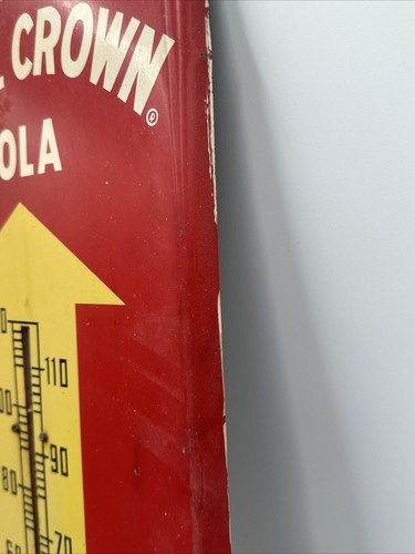 Vintage Original Drink Royal Crown Cola Thermometer Sign Used - Picture 12 of 22
