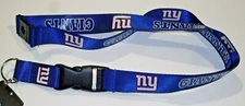 NFL New York Giants Logo on Blue Lanyard Detachable Keyring 23"X3/4" Aminco