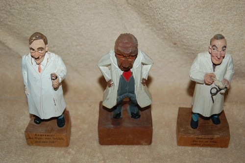 Vintage Jaschke Pretzl handgeschnitzte Holz Arzt Figur Lot 9 Germany Sammlerstück - Bild 8 von 18