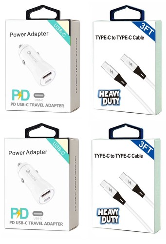 USB-C Wall, Car Adapter, USB-C to C Cable for Moto G 5G/G Power/G Stylus 2025 - Picture 5 of 27