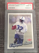 1999 Pacific Paramount Edgerrin James #100 RC PSA MINT 9 Colts NFL Graded