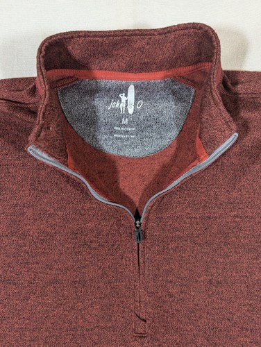 Johnnie-O Shirt Mens Medium Pullover 1/4 Zip Long Sleeve Burgundy 100% Polyester - Picture 4 of 8