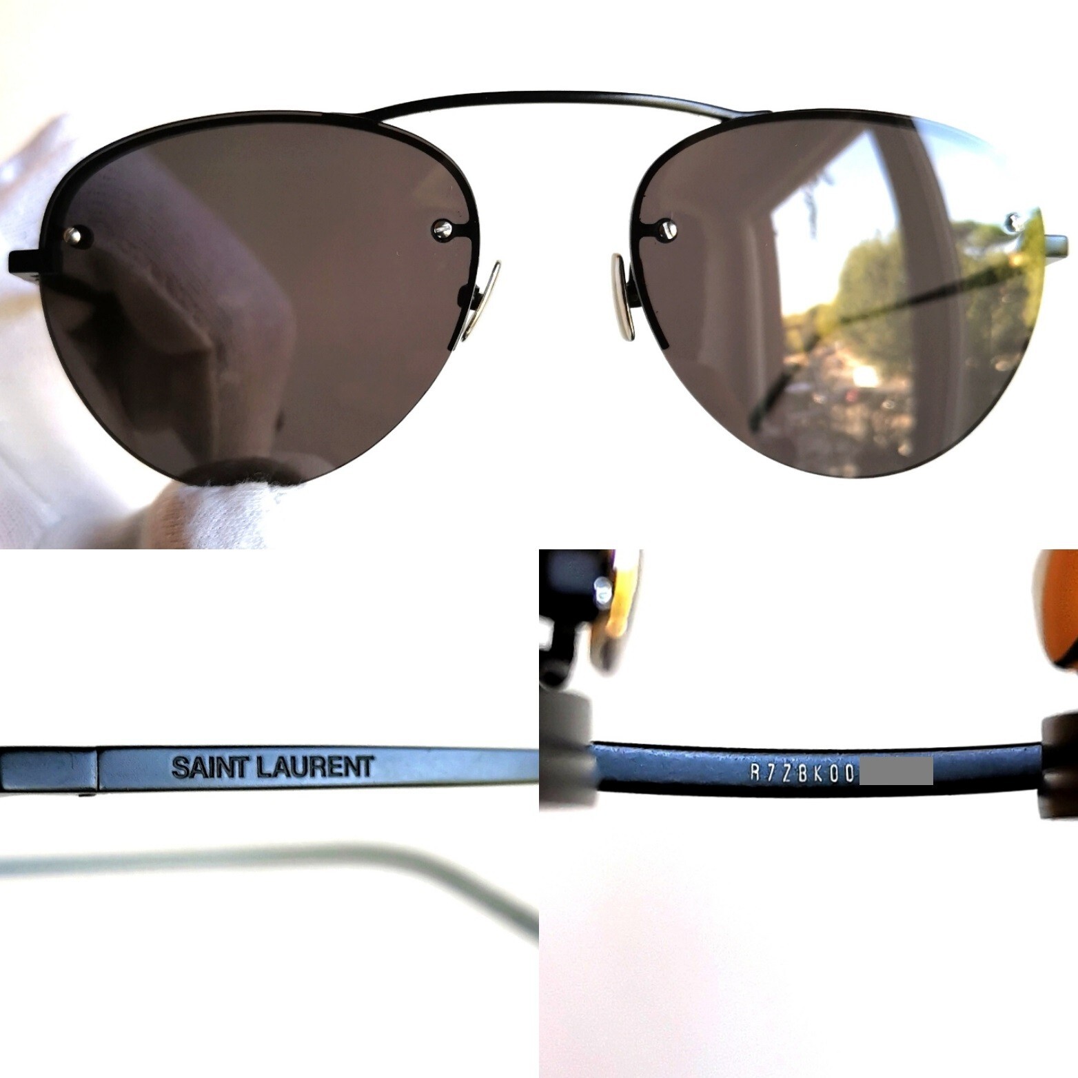 occhiali da sole SAINT LAURENT SL575 black round oval 001 sunglasses Yves Ysl