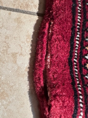 Vintage Red Bokhara Turkoman Handmade 75”x 50.2” All Over Design Rug - Picture 9 of 23