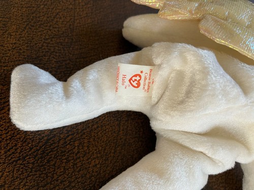 Ty Beanie Babies Halo the Angel Bear 1998 RARE BROWN NOSE. - Picture 6 of 6