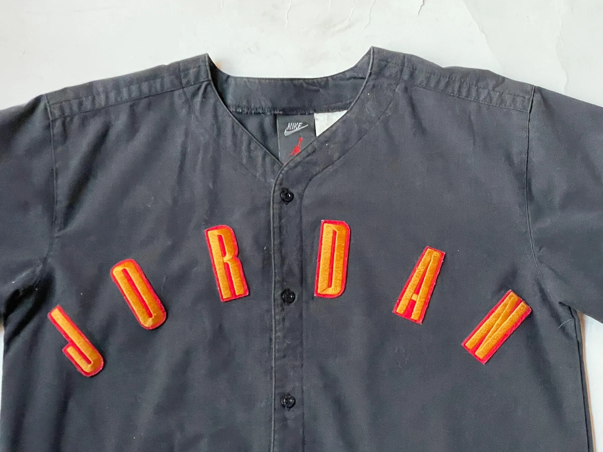 Vintage Rare Nike Air Michael Jordan Baseball Button up Jersey 