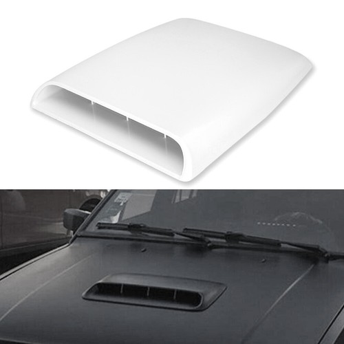 White Car SUV Decorative Air Flow Intake Scoop Bonnet Vent Cover Hood Universal