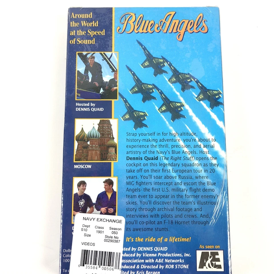 Vintage Around The World At The Speed Of Sound Blue Angels VHS By Dennis Quaid - Image 2 of 4