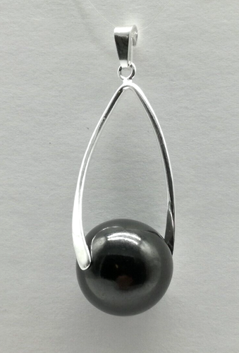 Schungit & Shungit Anhänger mit Perlen Ø 16 mm./ 6,7 g. aus 925er Sterlingsilber - Bild 6 von 6