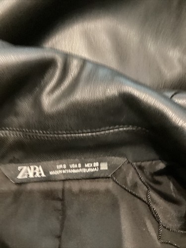 ZARA FW21 ZIPPERED FAUX LEATHER DRESS SMALL - Picture 3 of 3