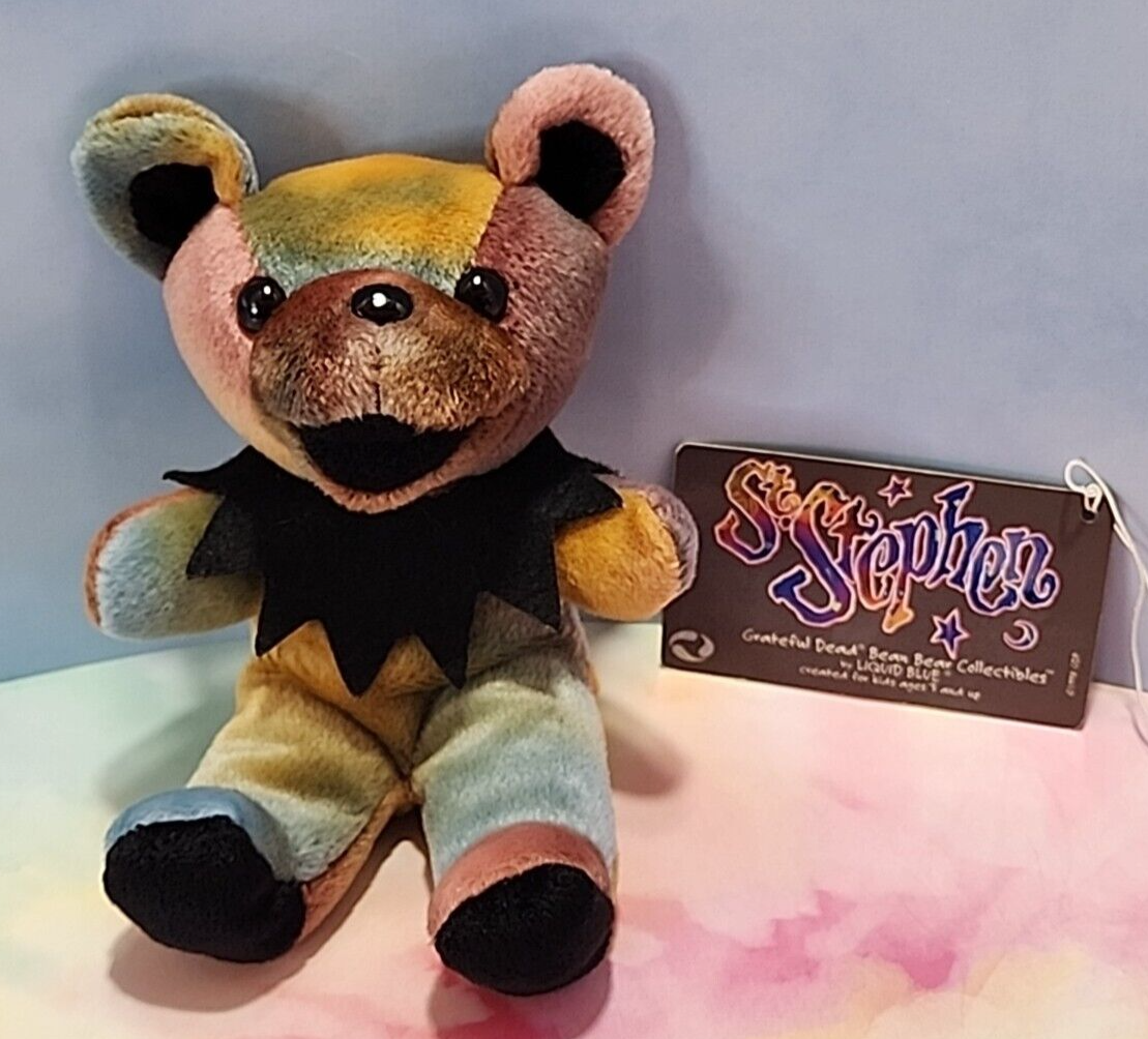 Vtg. 1998 Grateful Dead St. Stephen 7” Bean Bear Plush by