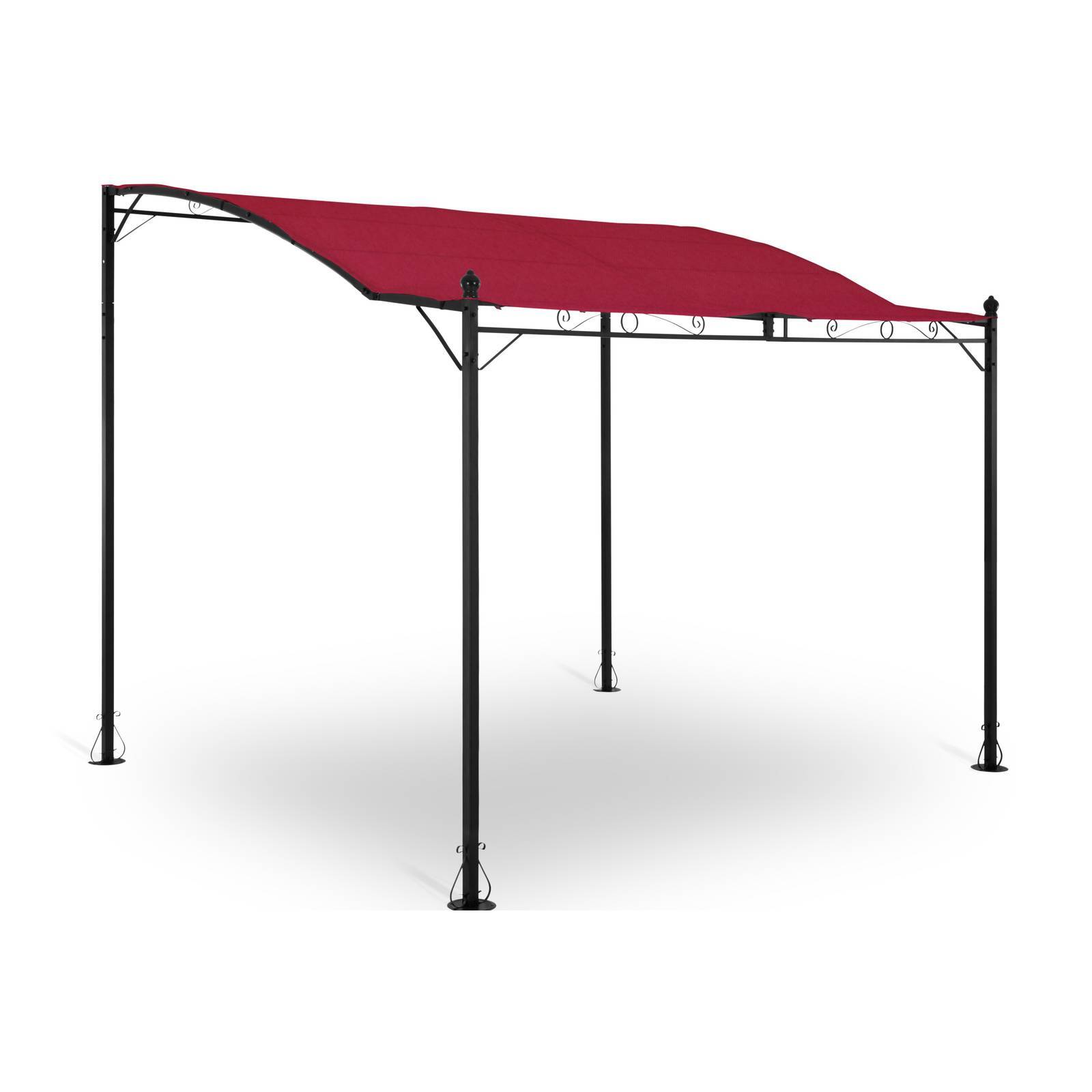 Uniprodo UNIGAZEBO 3X2.5R Anbaupavillon freistehend weinrot 2,6 x 3 m