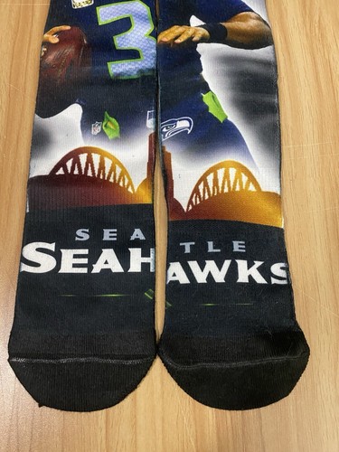Russell Wilson Size Large (10-13) Seattle Seahawks Socks - Picture 2 of 11