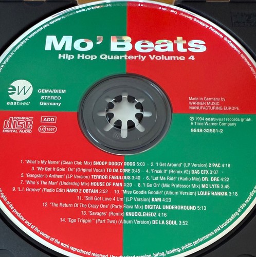 CD - Mo' beats 4 - hip hop quarterly – 1994 - 8p Csheet- rare remixes - EastWest - Bild 4 von 4