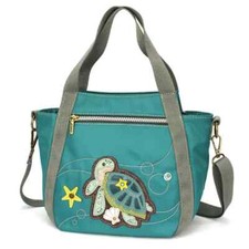 New Chala CV Venture Mini Carryall Tote Crossbody RFID Nylon TURTLE-A Blue