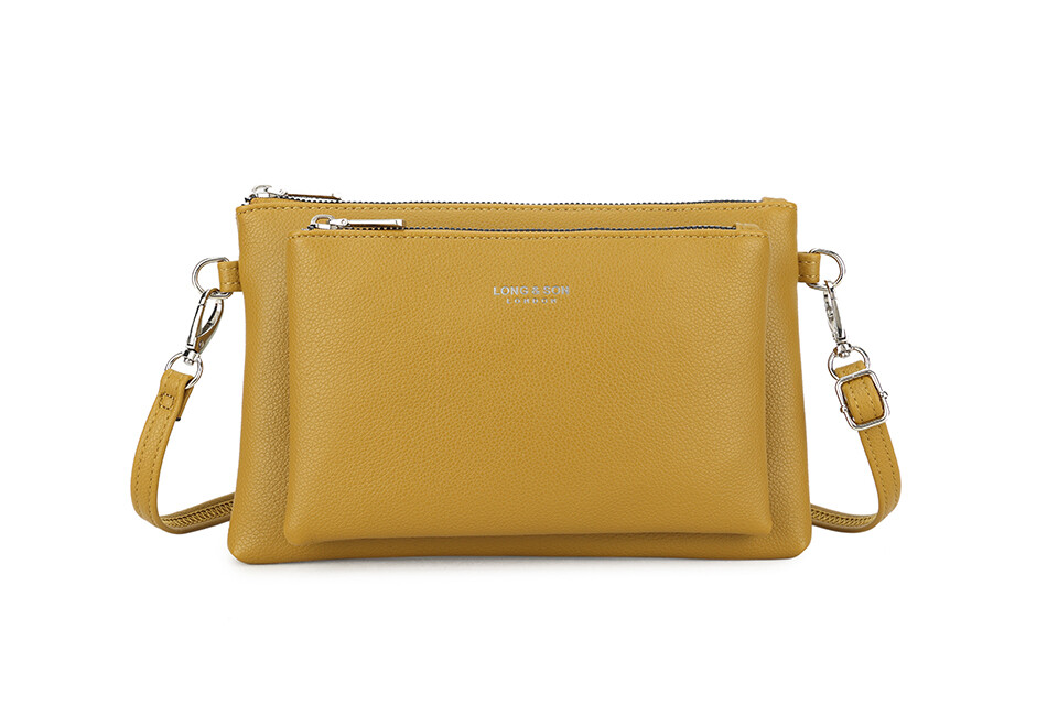 Small Plain Clutch Bag Purse with Wristlet Ladies Handbag Long Adjustable Strap - Picture 598 of 745