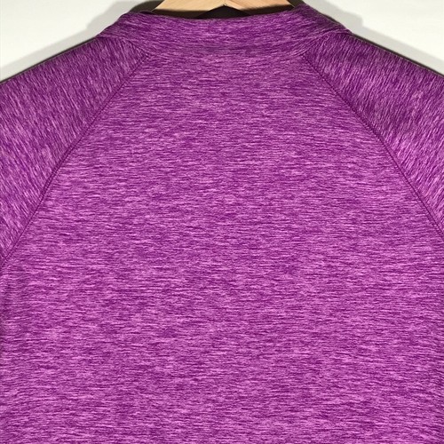 Old Navy Active Go-Dry Girl's Large (10-12) Heather Purple 1/4 Zip Raglan Sleeve - Picture 7 of 10