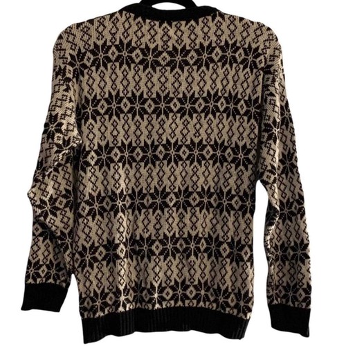 Suéter cuello redondo mediano negro blanco claro estampado en isla Jamenits para mujer - Imagen 2 de 6
