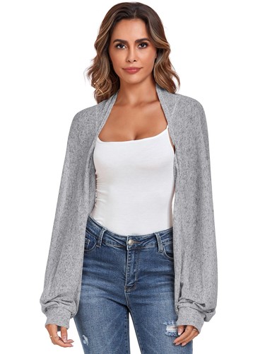 Open Front Cropped Bolero Cardigan for Women Bolero Shrugs for Evening Dress ... - Picture 6 of 8