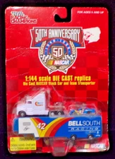1998 Racing Champions 50th NASCAR #42 Joe Nemechek STOCK CAR & TRANSPORTER 1/144