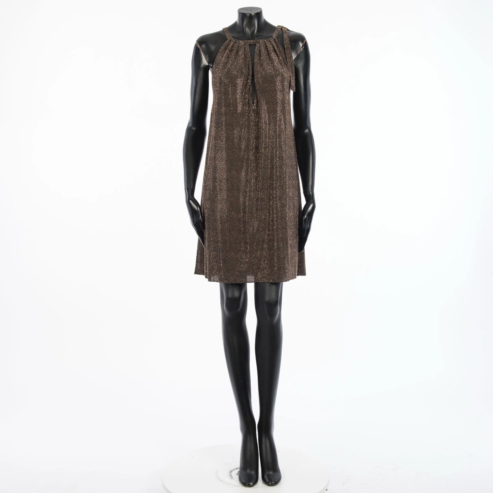 Saint Laurent — SAINT LAURENT 2990$ Micro Studs Halterneck Mini Dress In Black Viscose