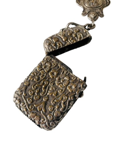 Antica catena vittoriana in filigrana 3 Chatelaine con attacchi 1880 circa - Foto 7 di 10