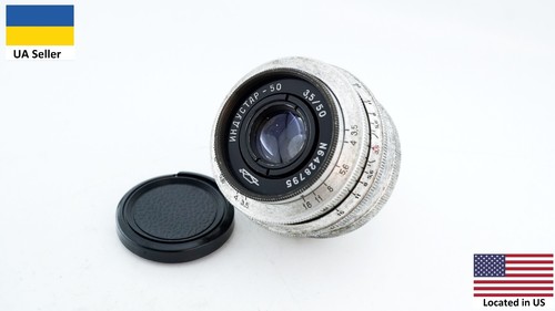 Vintage Rangefinder silver portrait RF Industar 50 3,5 50mm lens M39 Leica LTM